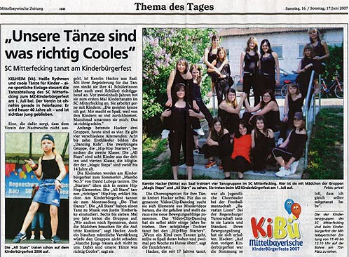 Gr&uuml;ndung der Tanzgruppe f&uuml;r M&auml;dchen 